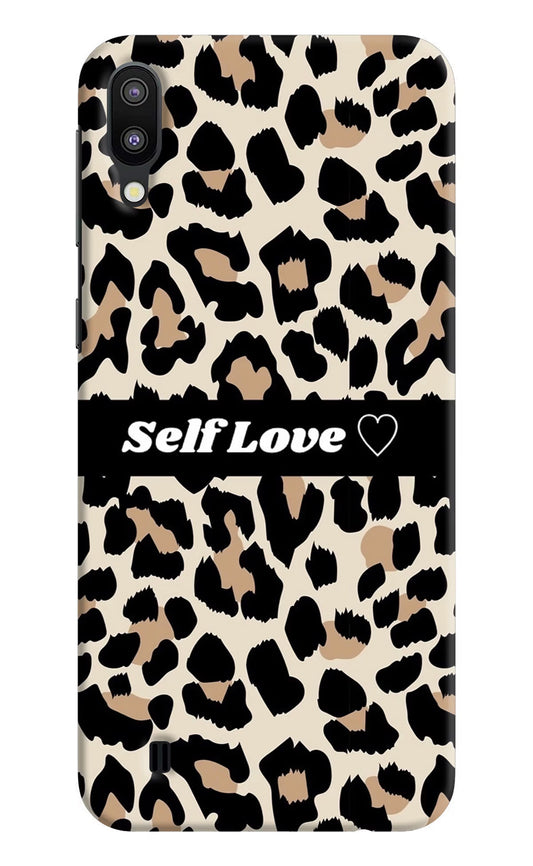 Leopard Print Self Love Samsung M10 Hard Case Back Cover by Casekaro