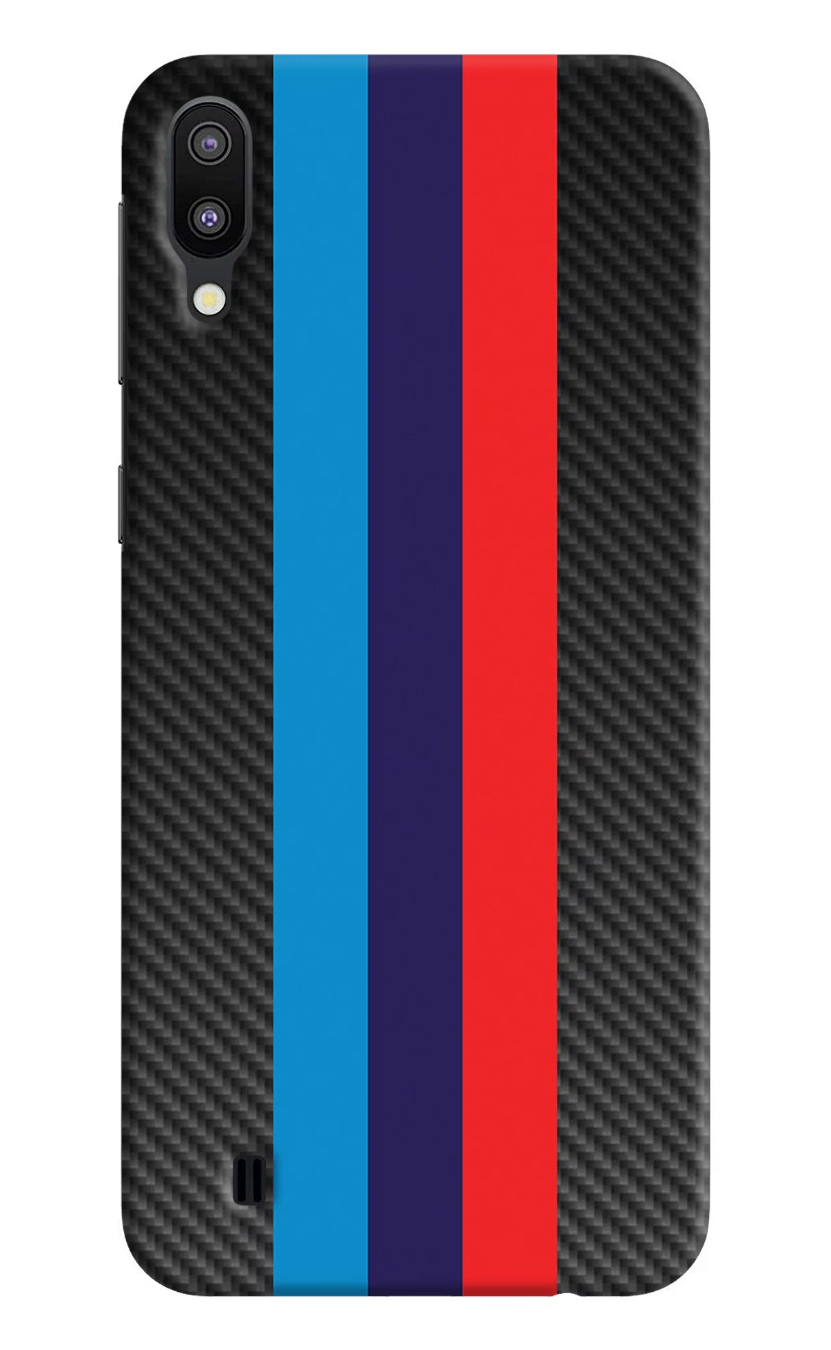 BMW Stripes Pattern Samsung M10 Hard Case Back Cover by Casekaro