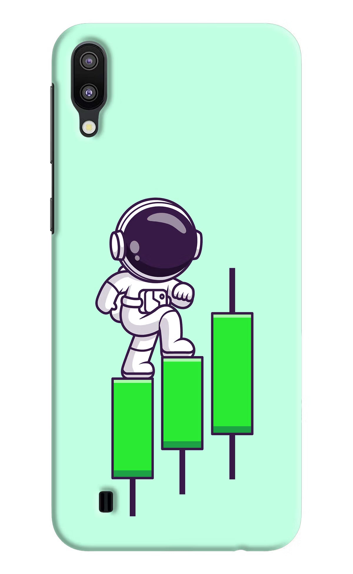 Astronaut Trader Samsung M10 Hard Case Back Cover by Casekaro