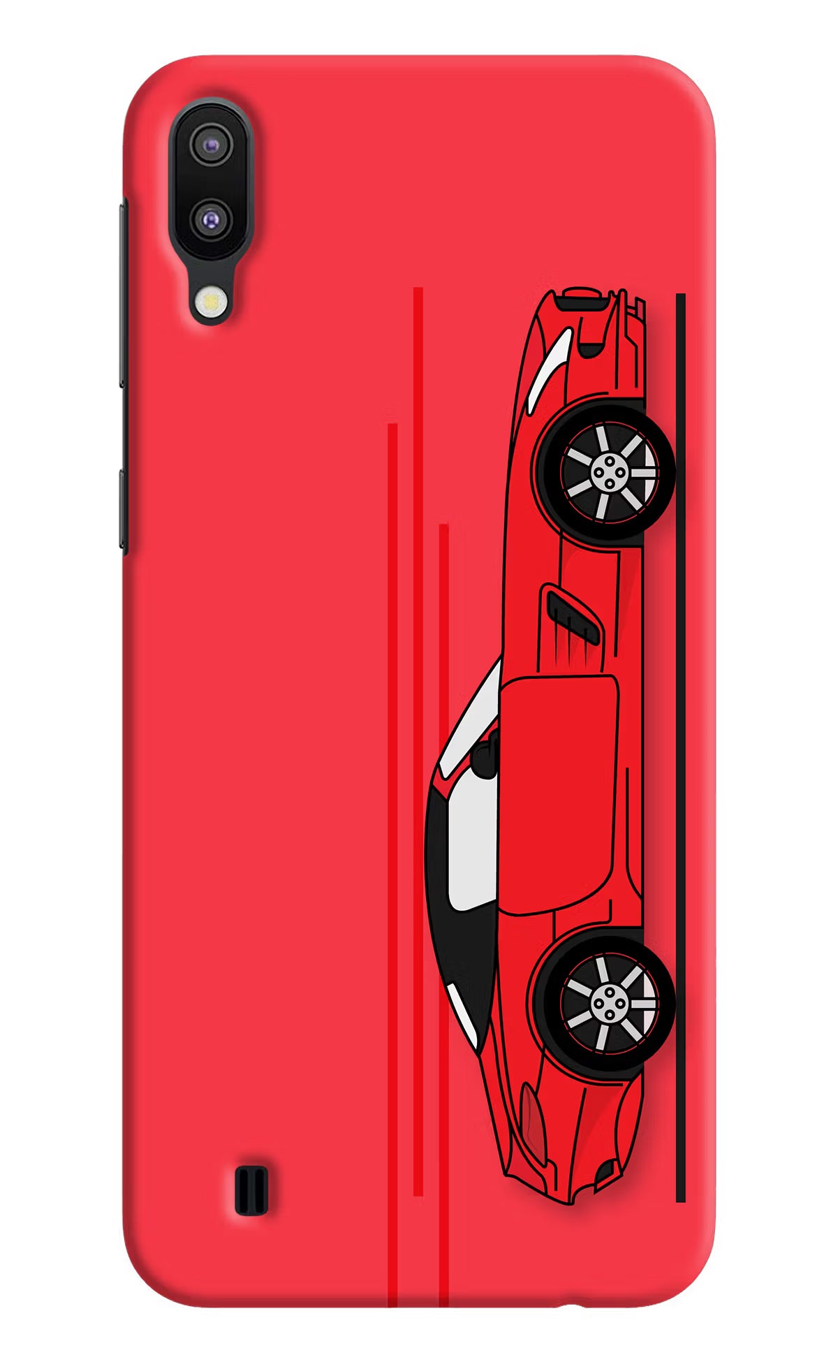 Red Velocity Samsung M10 Hard Case Back Cover by Casekaro