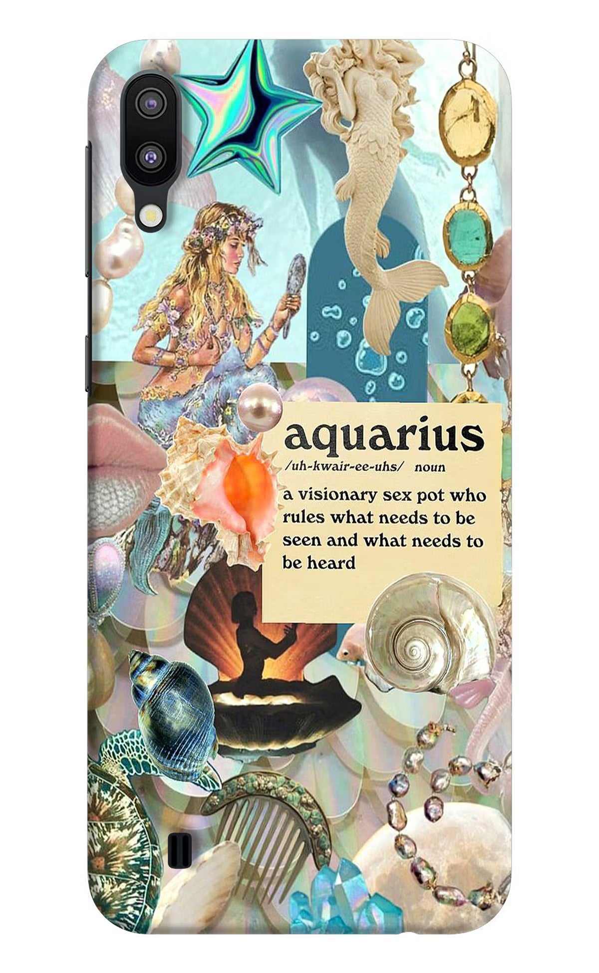 Aquarius Zodiac Samsung M10 Hard Case Back Cover by Casekaro