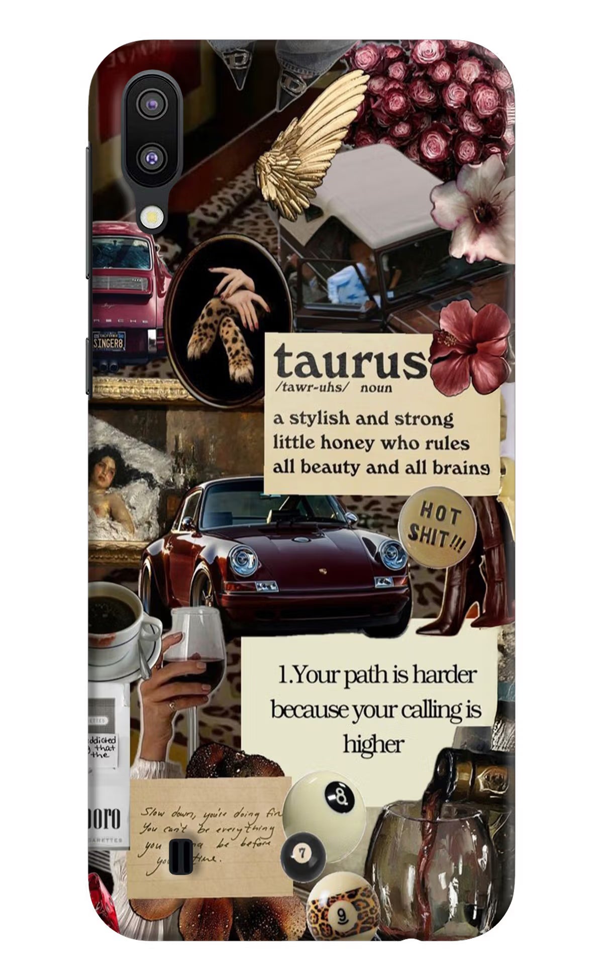 Taurus Zodiac Samsung M10 Hard Case Back Cover by Casekaro