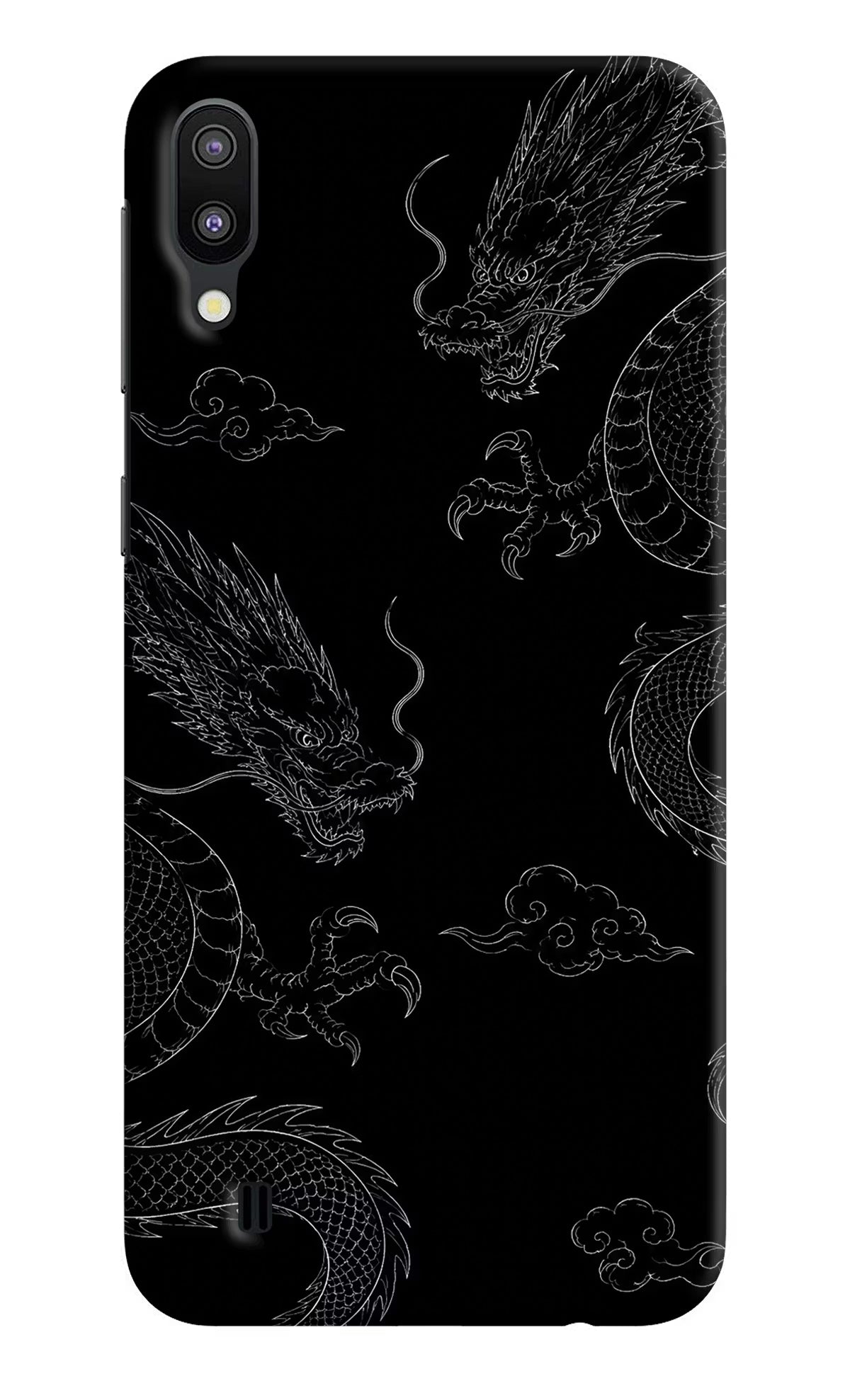 Twin Dragons Samsung M10 Hard Case Back Cover by Casekaro