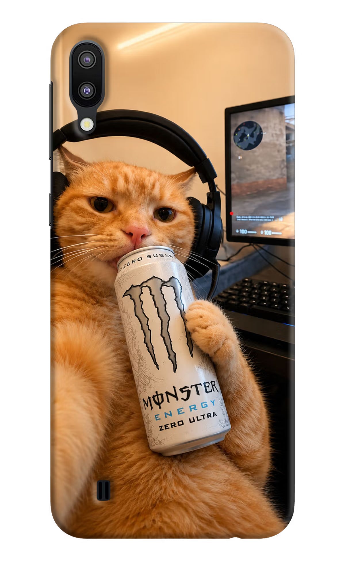 Gamer Cat Energy Samsung M10 Back Cover