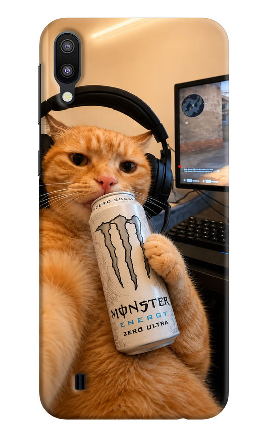 Gamer Cat Energy Samsung M10 Hard Case Back Cover by Casekaro