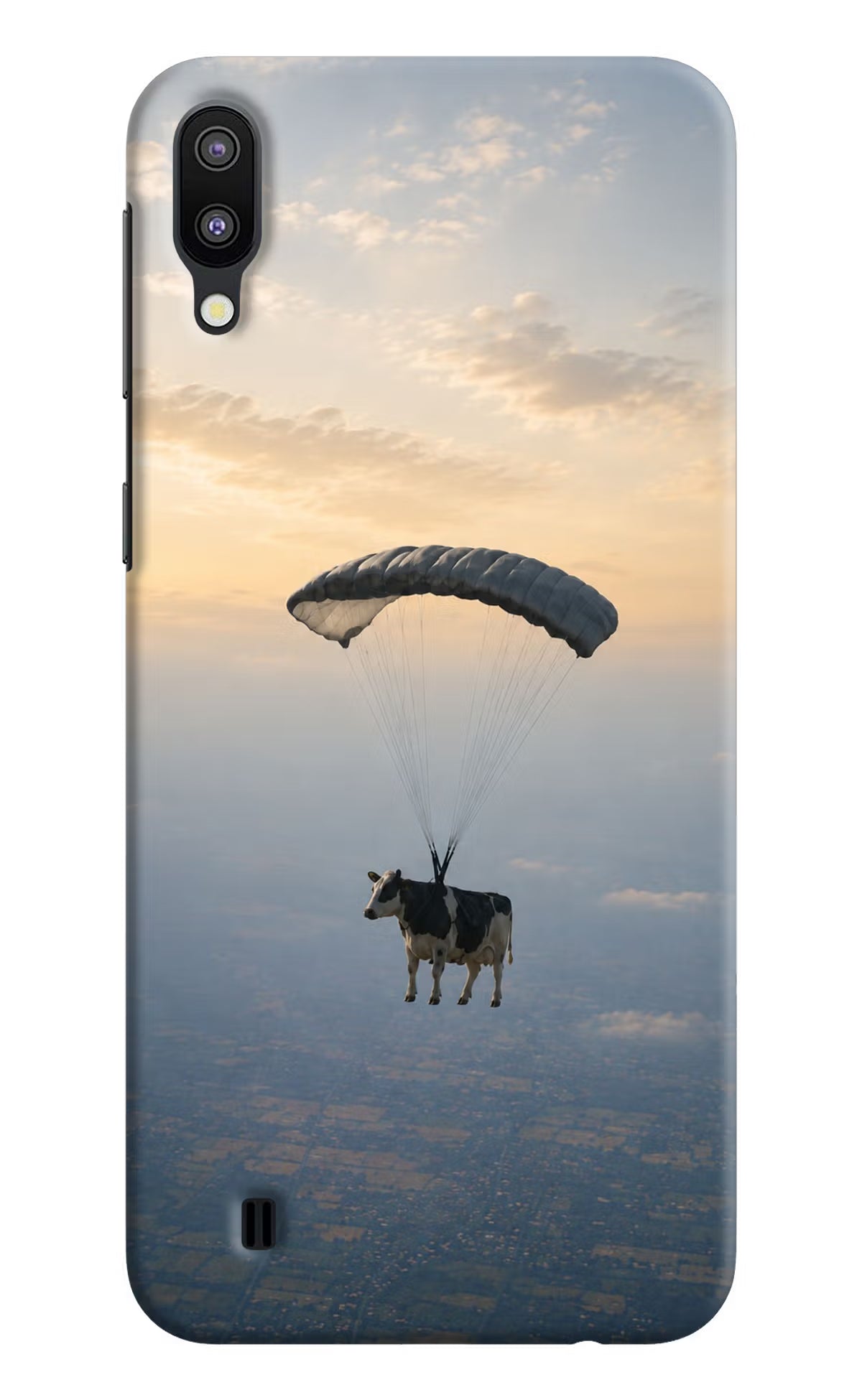 Skydiving Cow Samsung M10 Back Cover