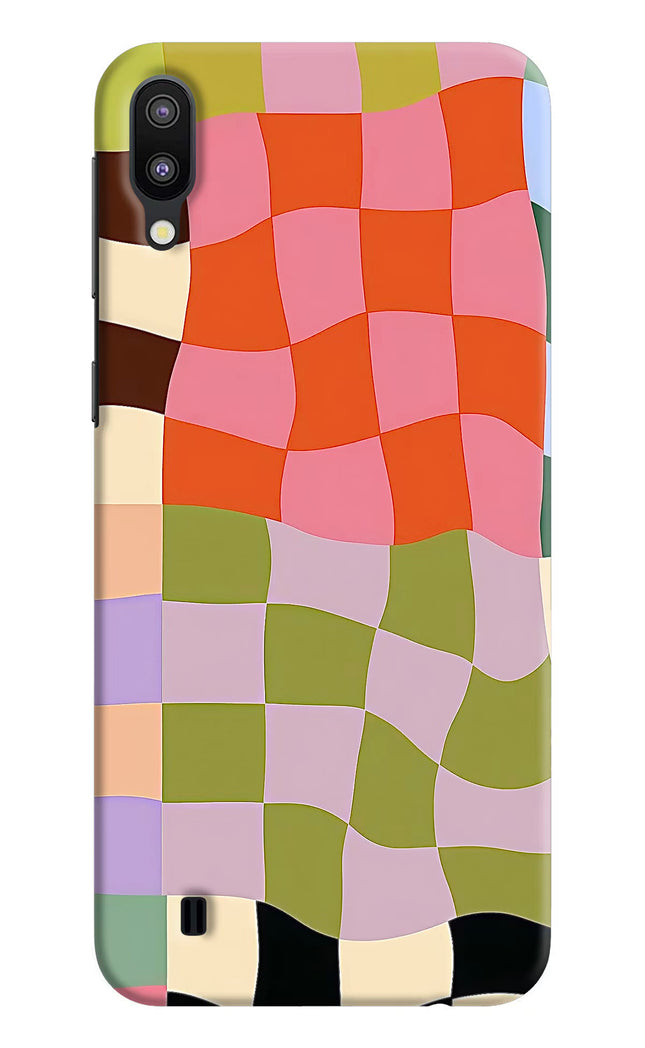 Wavy Grid Samsung M10 Hard Case Back Cover by Casekaro