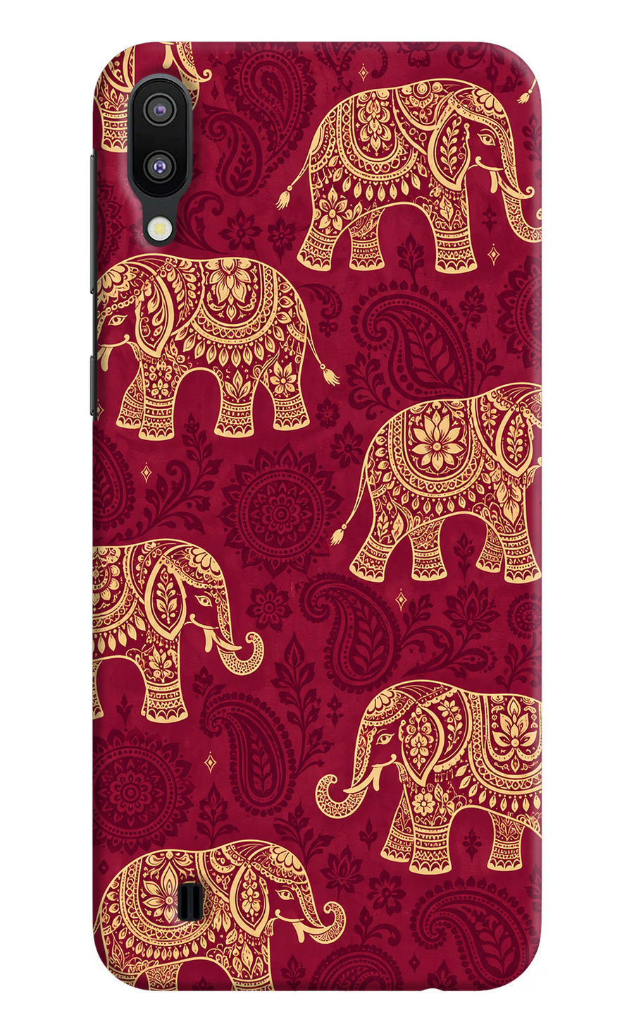 Maroon Elephant Samsung M10 Back Cover, Hard case