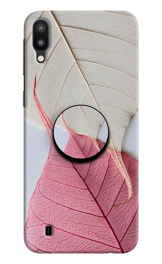 White Pink Leaf Samsung M10 Pop Case by Casekaro