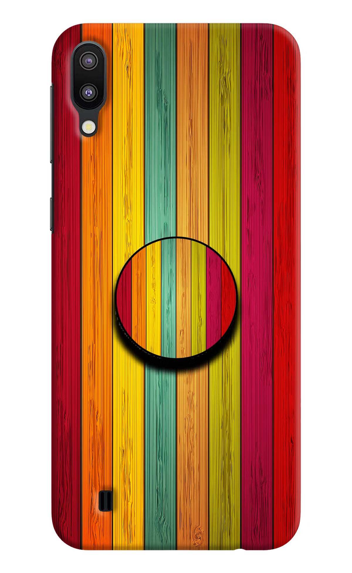 Multicolor Wooden Samsung M10 Pop Case by Casekaro