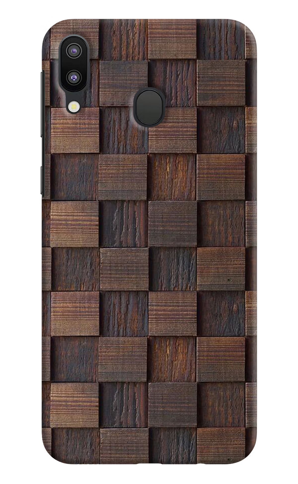 Wooden Cube Design Samsung M20 Hard Case Back Cover by Casekaro