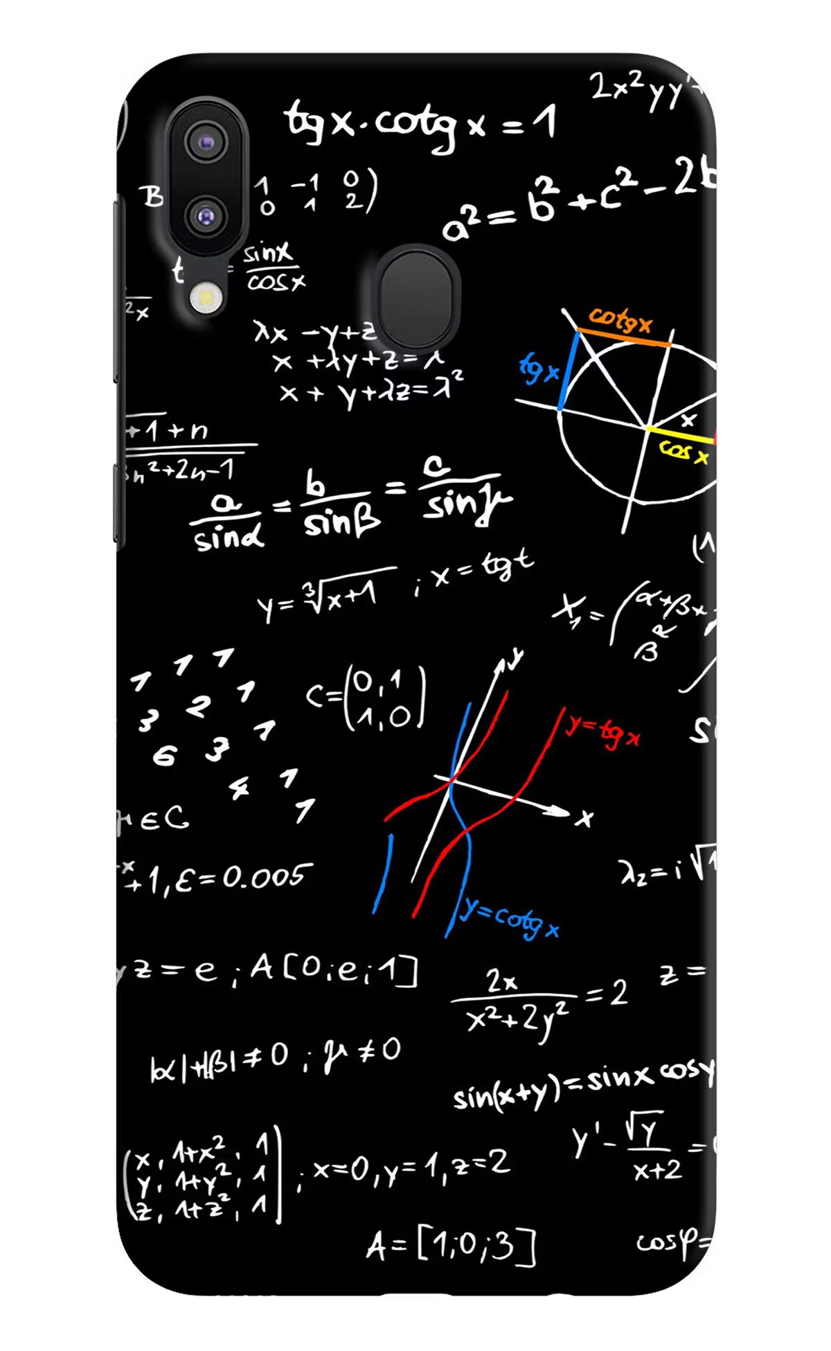 Mathematics Formula Samsung M20 Hard Case Back Cover by Casekaro