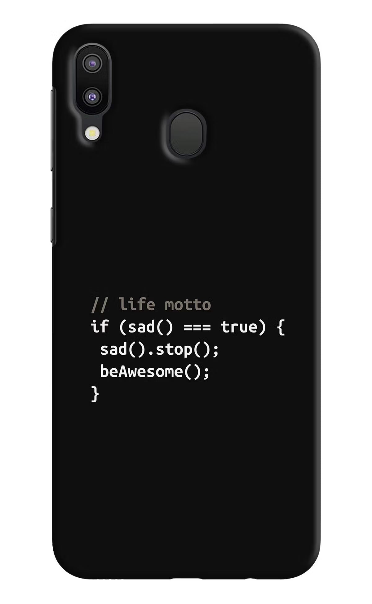 Life Motto Code Samsung M20 Hard Case Back Cover by Casekaro