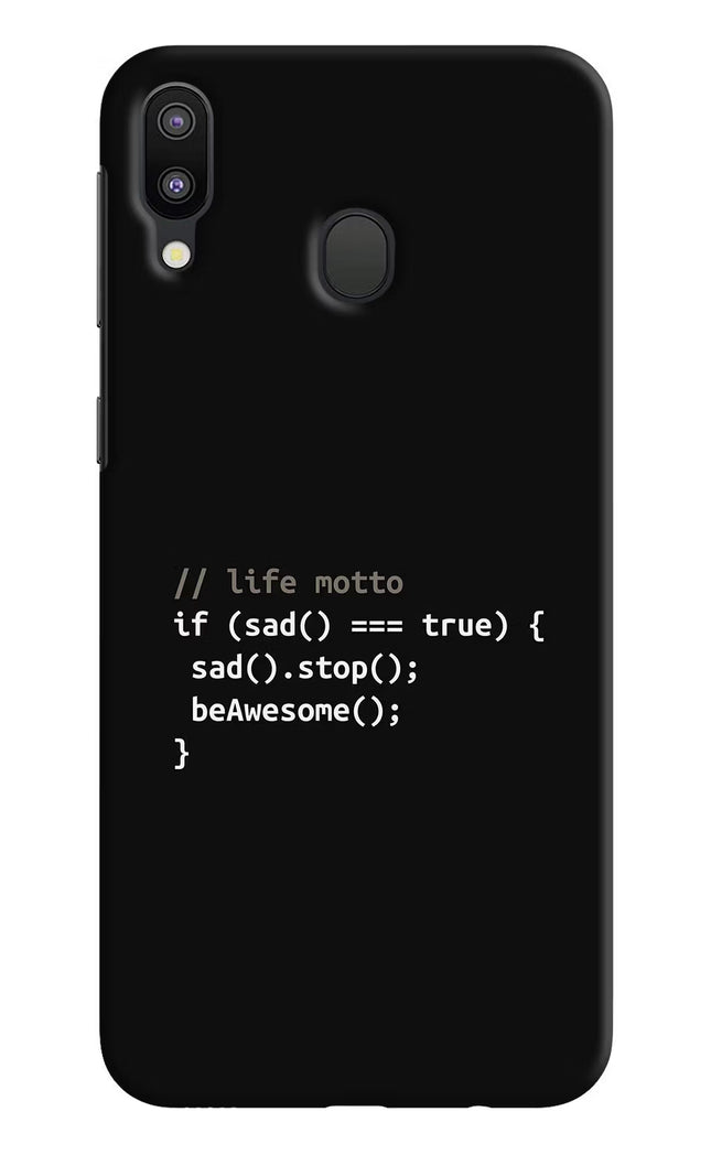 Life Motto Code Samsung M20 Hard Case Back Cover by Casekaro