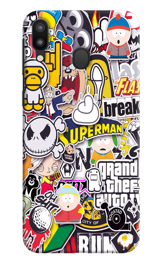 Sticker Bomb Samsung M20 Hard Case Back Cover by Casekaro