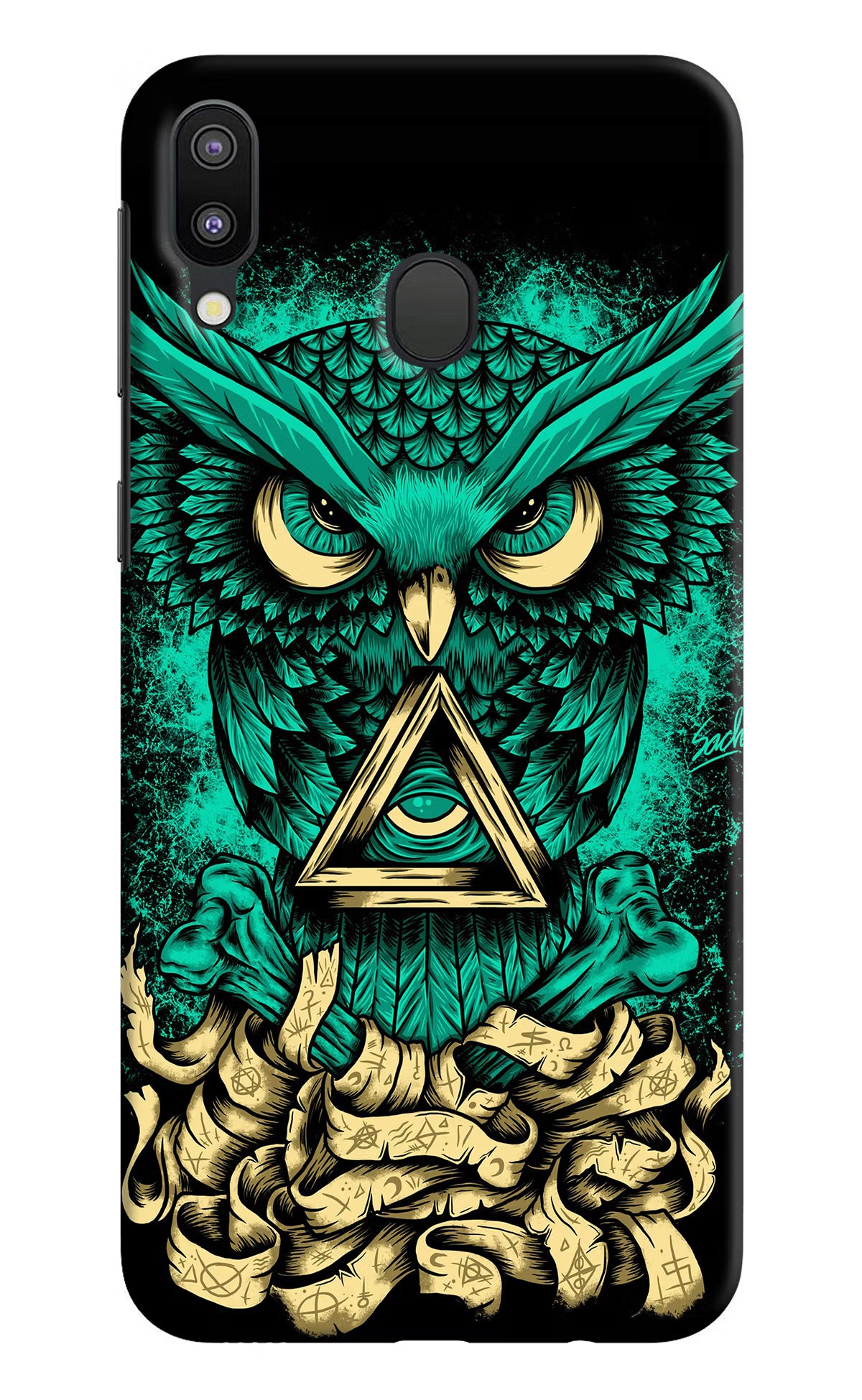 Green Owl Samsung M20 Hard Case Back Cover by Casekaro