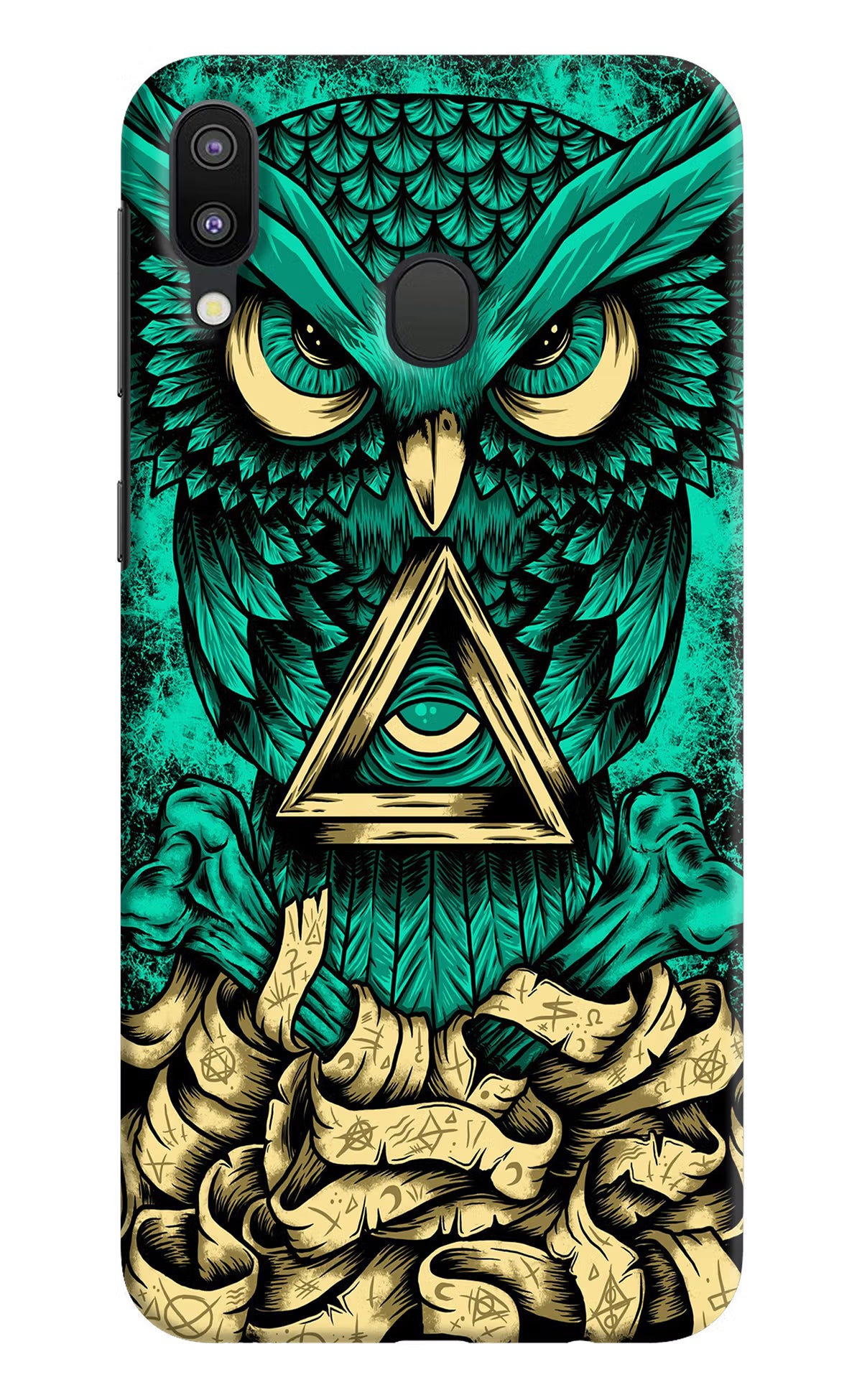 Green Owl Samsung M20 Hard Case Back Cover by Casekaro