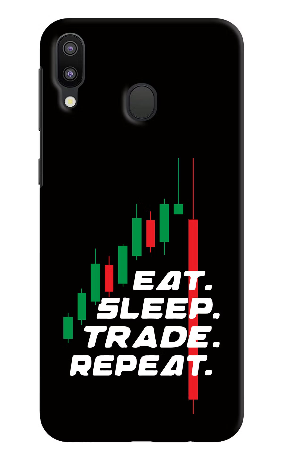 Eat Sleep Trade Repeat Samsung M20 Hard Case Back Cover by Casekaro