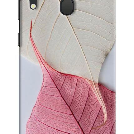 White Pink Leaf Samsung M20 Hard Case Back Cover by Casekaro