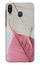 White Pink Leaf Samsung M20 Hard Case Back Cover by Casekaro