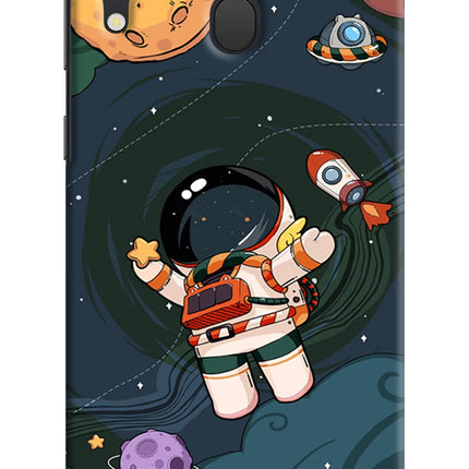 Cartoon Astronaut Samsung M20 Hard Case Back Cover by Casekaro