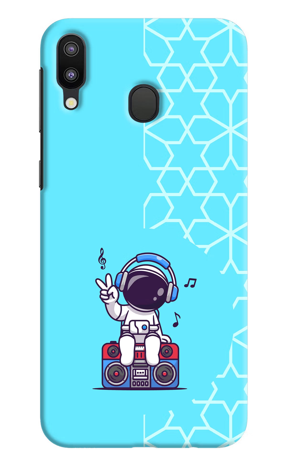Cute Astronaut Chilling Samsung M20 Hard Case Back Cover by Casekaro