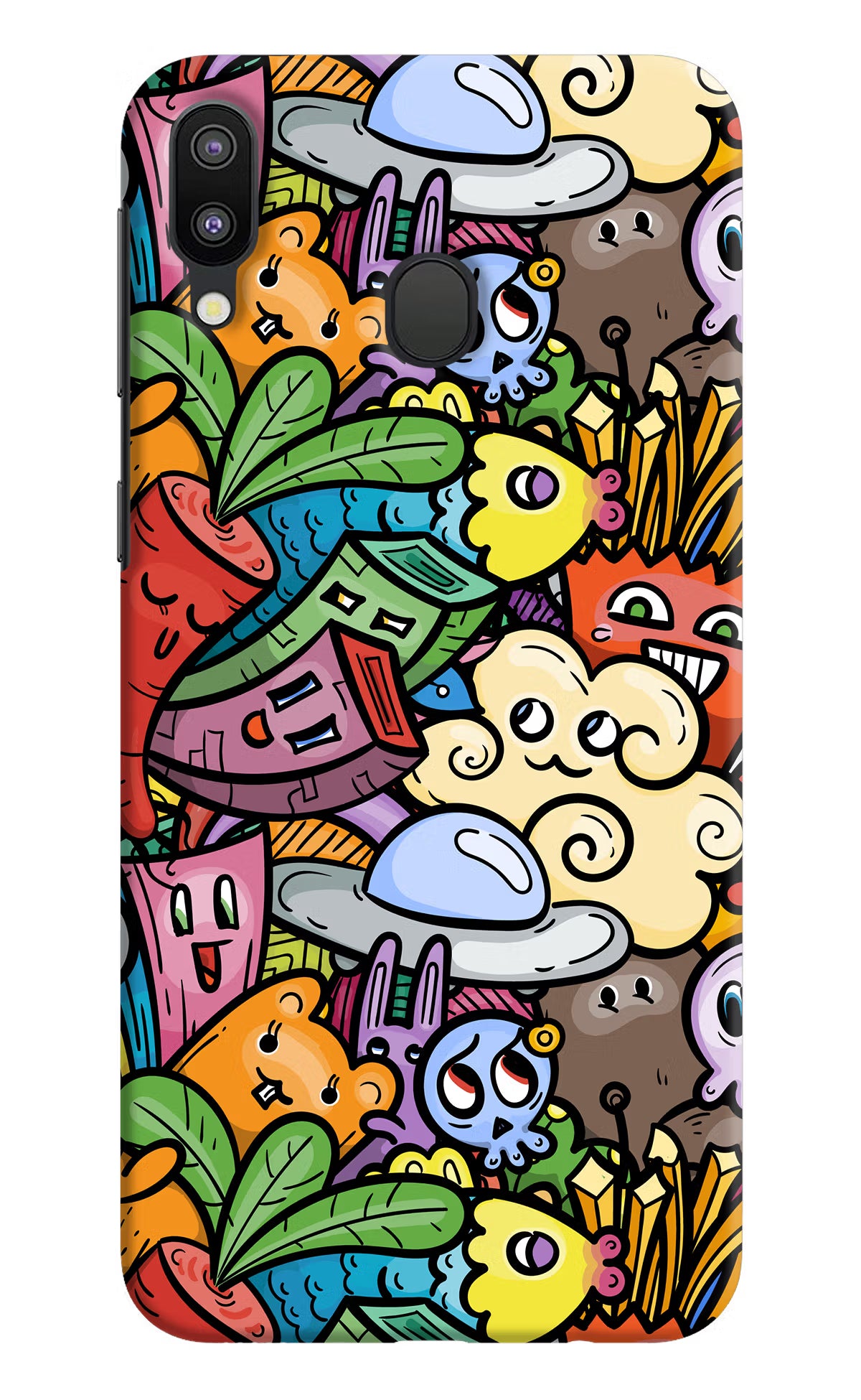 Veggie Doodle Samsung M20 Hard Case Back Cover by Casekaro