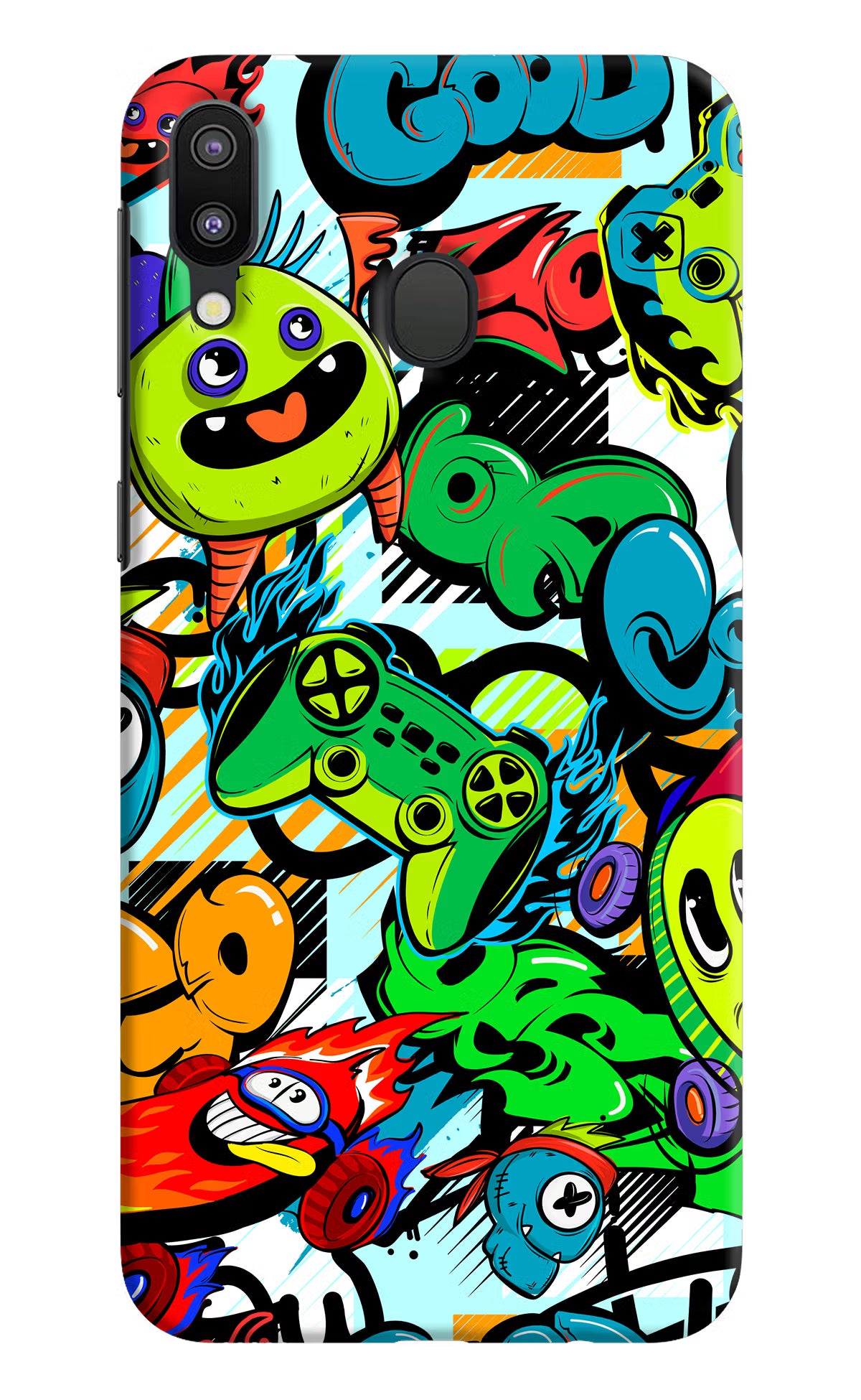 Game Doodle Samsung M20 Hard Case Back Cover by Casekaro