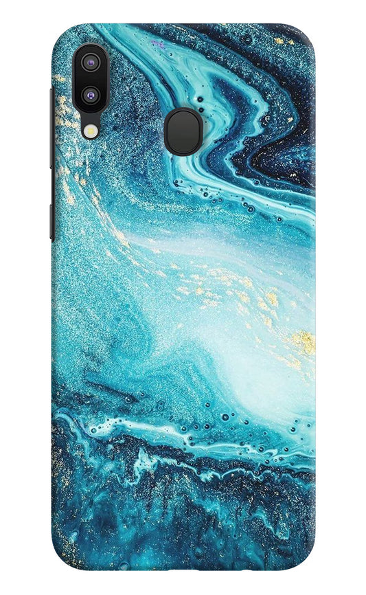 Blue Glitter Marble Samsung M20 Hard Case Back Cover by Casekaro