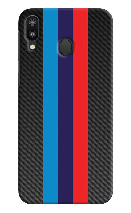 BMW Stripes Pattern Samsung M20 Hard Case Back Cover by Casekaro