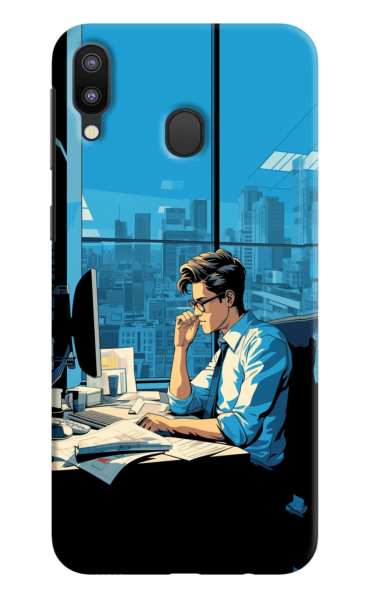 Focused Hustler (AI Generated) Samsung M20 Hard Case Back Cover by Casekaro