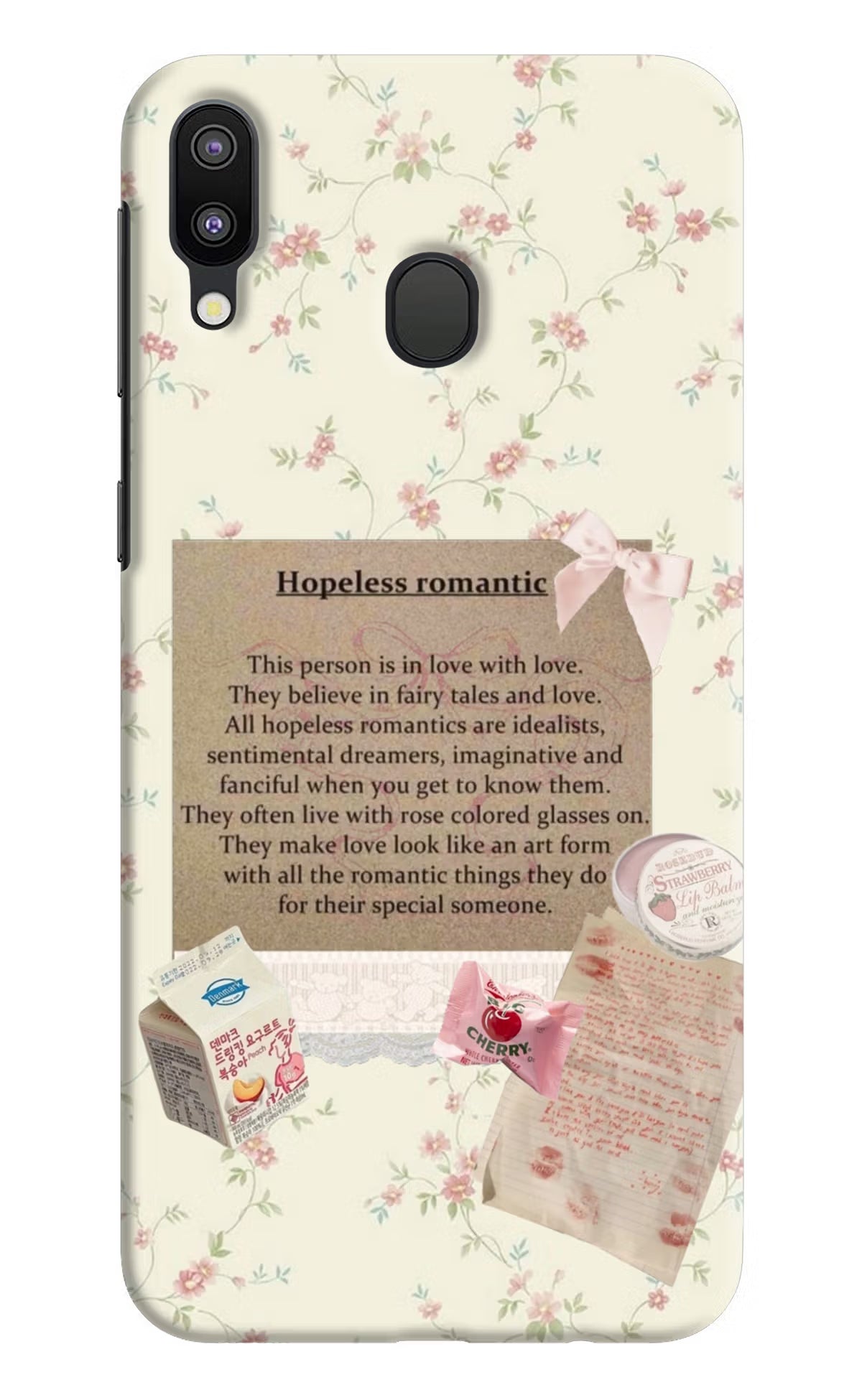 Hopeless Romantic Samsung M20 Hard Case Back Cover by Casekaro