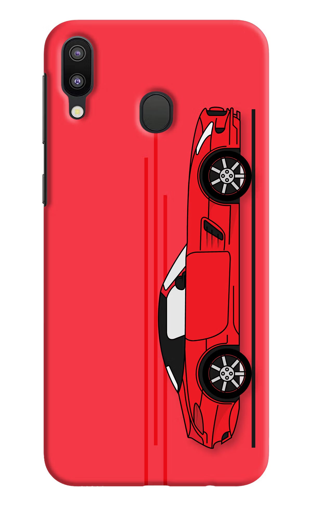 Red Velocity Samsung M20 Hard Case Back Cover by Casekaro