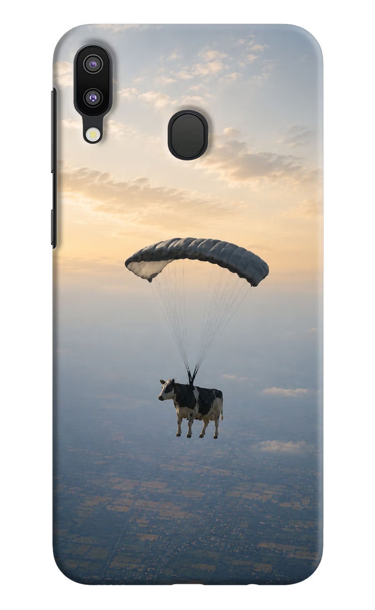 Skydiving Cow Samsung M20 Back Cover
