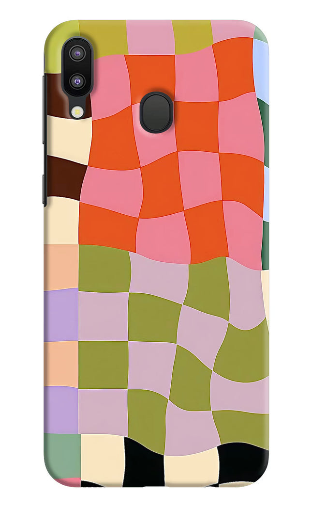 Wavy Grid Samsung M20 Hard Case Back Cover by Casekaro