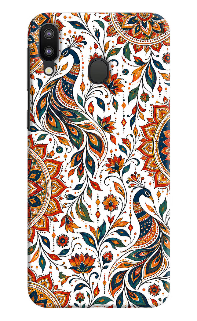 White Mayura Samsung M20 Hard Case Back Cover by Casekaro