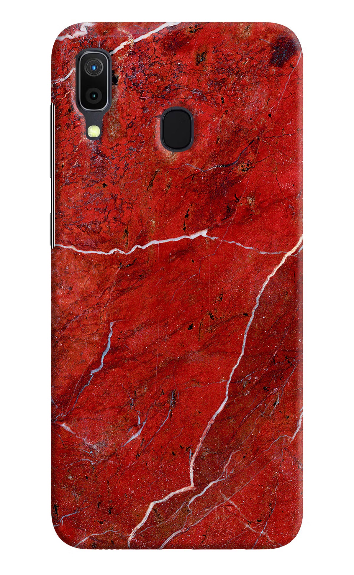 Red Marble Design Samsung A30 Hard Case Back Cover by Casekaro