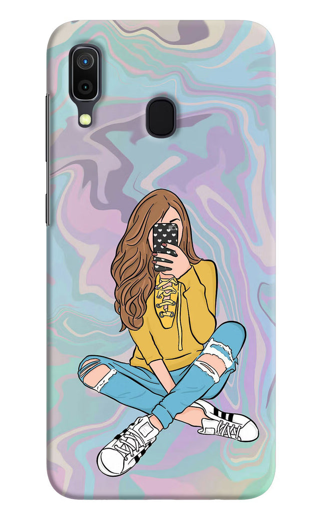 Selfie Girl Samsung A30 Hard Case Back Cover by Casekaro