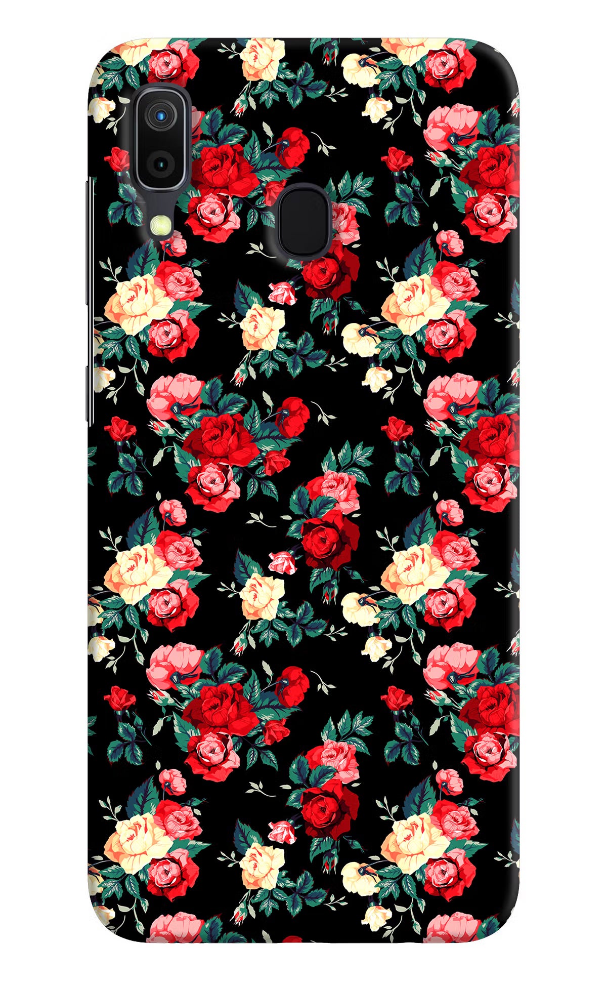 Rose Pattern Samsung A30 Hard Case Back Cover by Casekaro