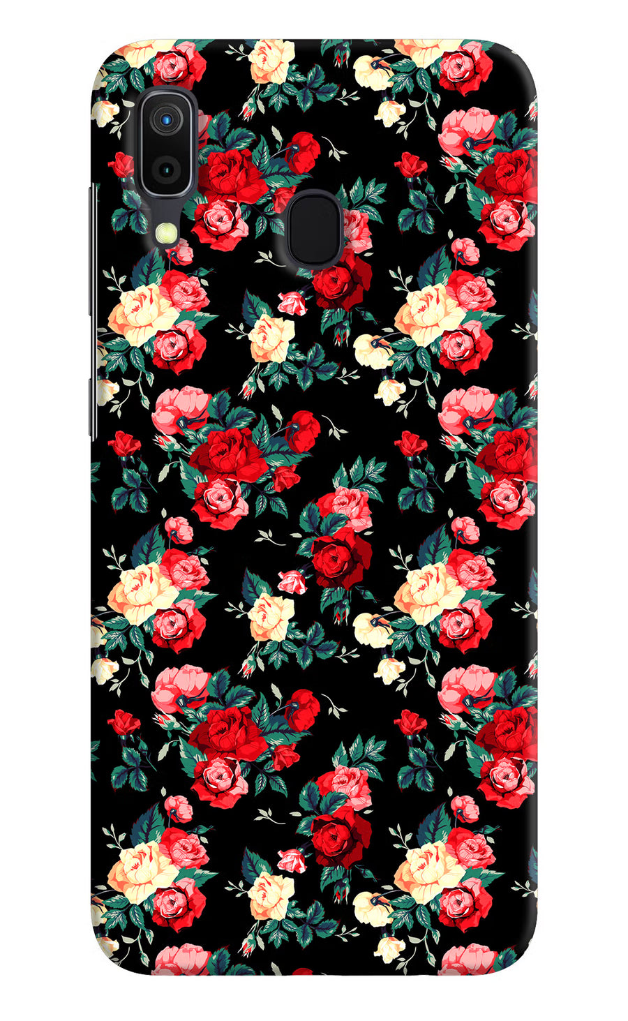 Rose Pattern Samsung A30 Back Cover, Hard case