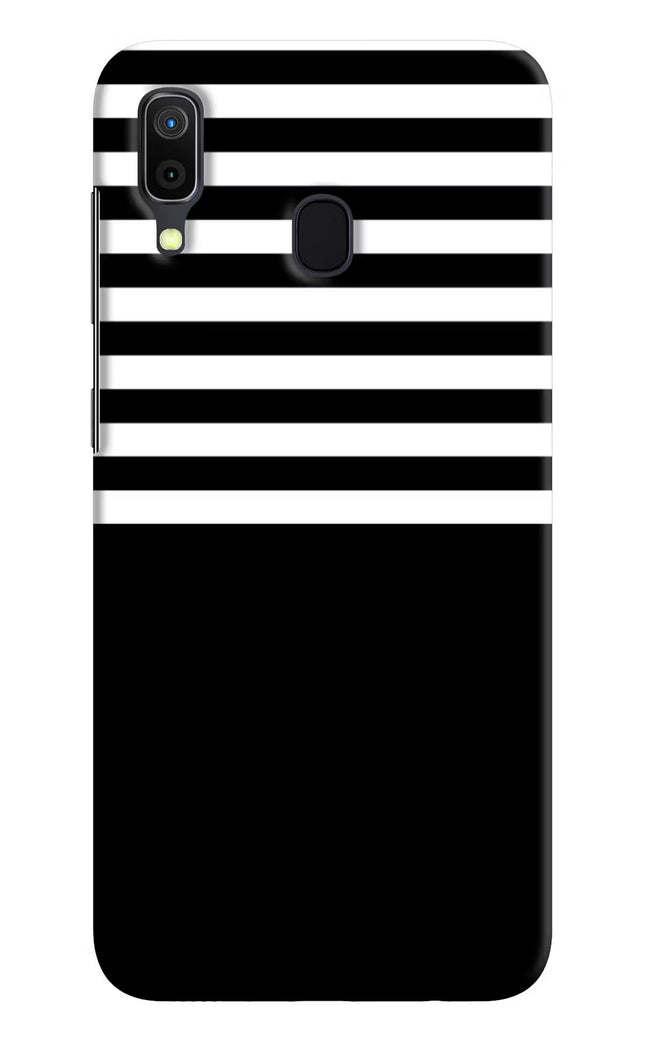 Black and White Print Samsung A30 Hard Case Back Cover by Casekaro