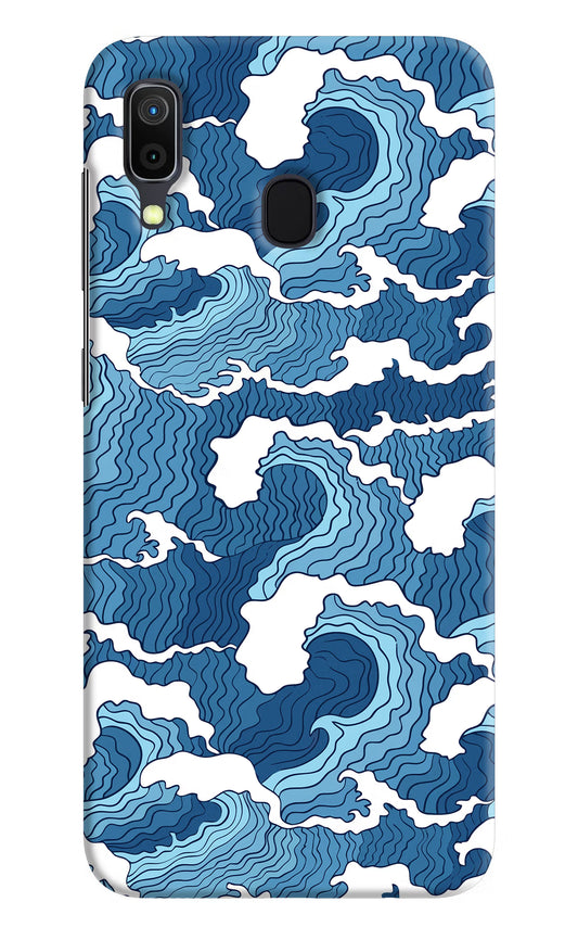 Blue Waves Samsung A30 Hard Case Back Cover by Casekaro