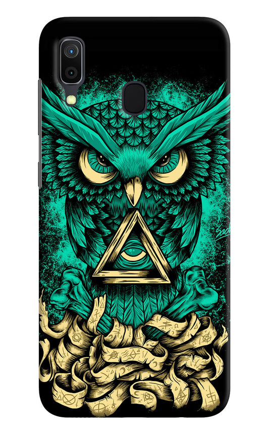Green Owl Samsung A30 Hard Case Back Cover by Casekaro