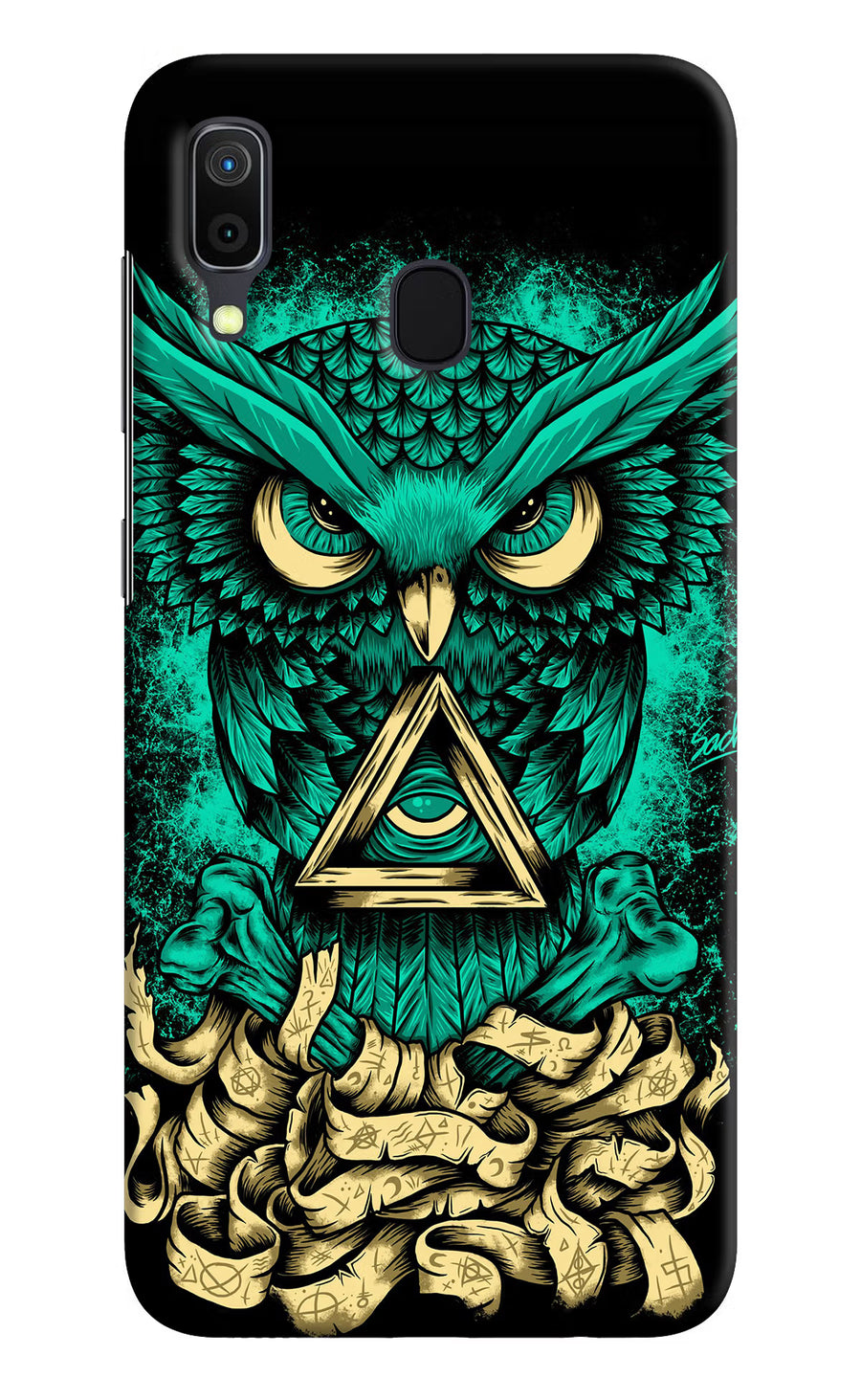 Green Owl Samsung A30 Back Cover, Hard case