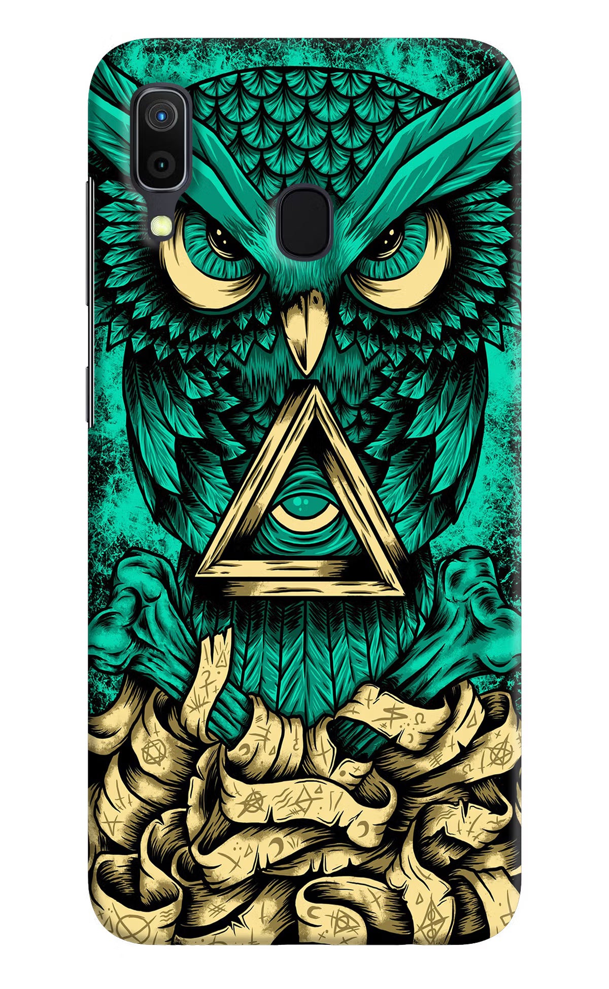 Green Owl Samsung A30 Hard Case Back Cover by Casekaro