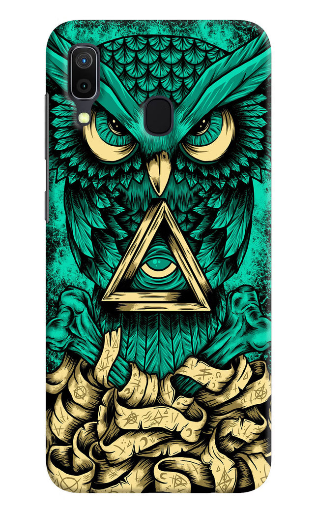 Green Owl Samsung A30 Hard Case Back Cover by Casekaro