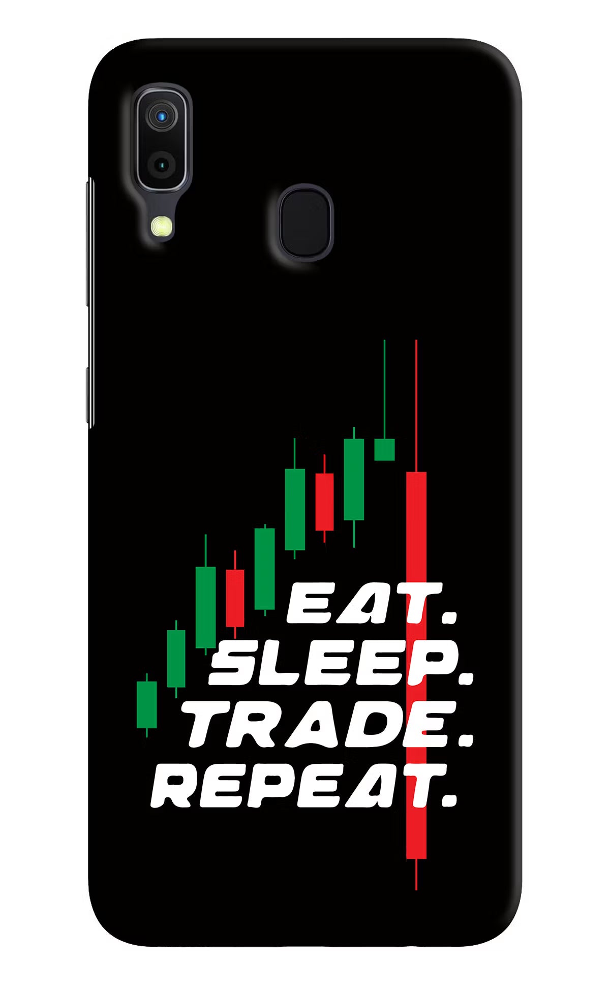 Eat Sleep Trade Repeat Samsung A30 Hard Case Back Cover by Casekaro