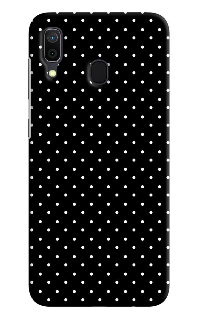 White Dots Samsung A30 Hard Case Back Cover by Casekaro