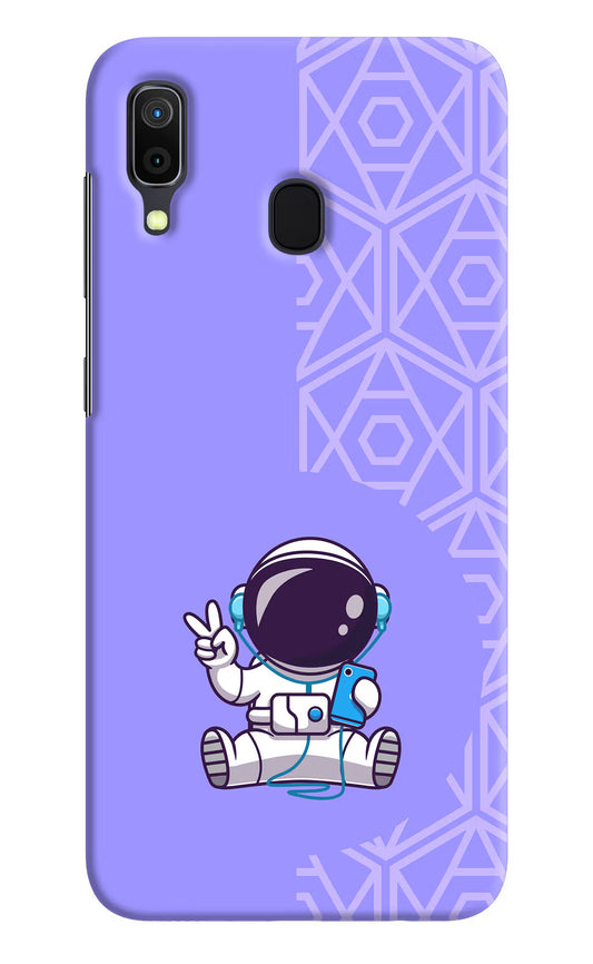 Cute Astronaut Chilling Samsung A30 Hard Case Back Cover by Casekaro