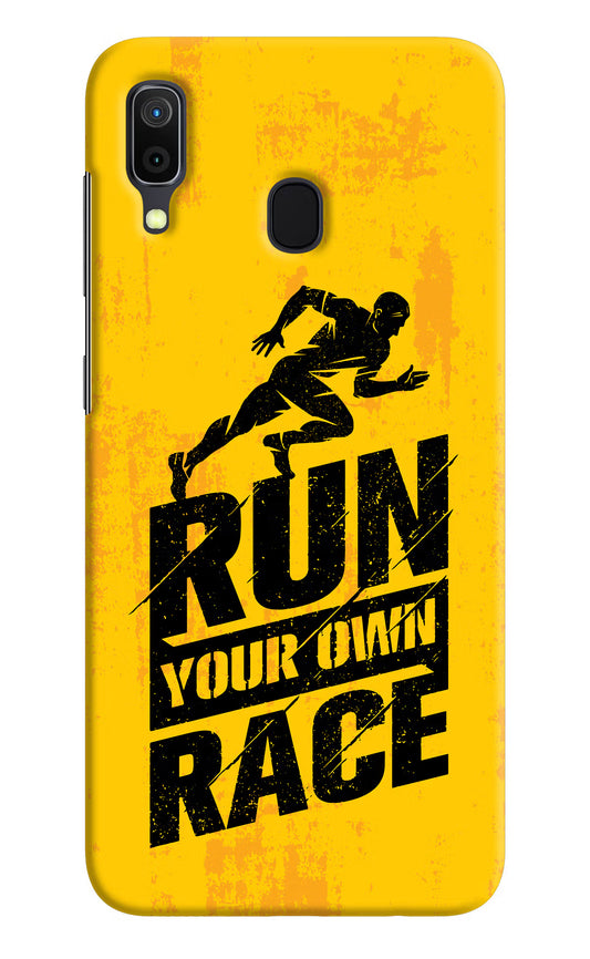 Run Your Own Race Samsung A30 Hard Case Back Cover by Casekaro